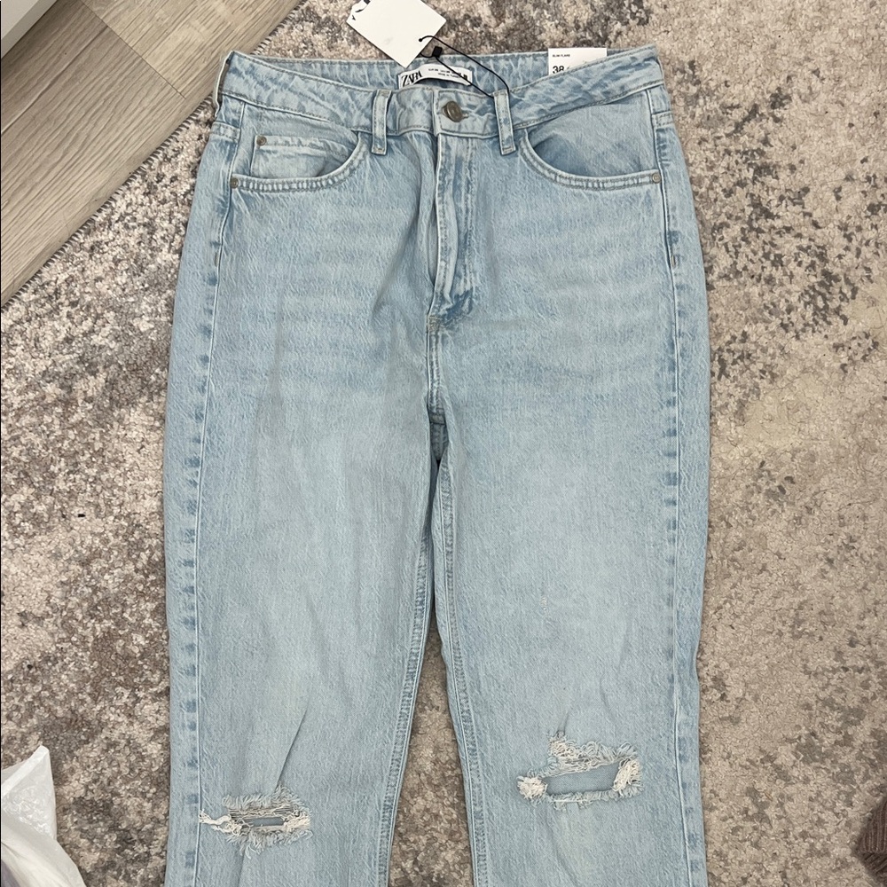 Zara Women's Light Blue Boyfriend Jeans